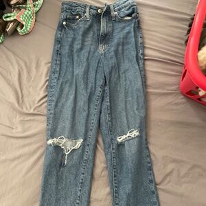 H&M high rise straight leg jean